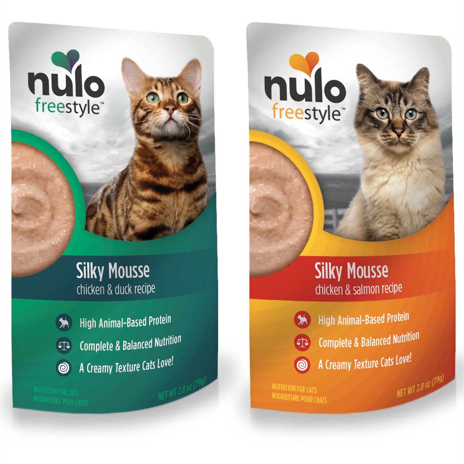 Nulo Freestyle Silky Mousse Chicken & Duck Recipe + Freestyle Silky Mousse Chicken & Salmon Recipe Wet Cat Food