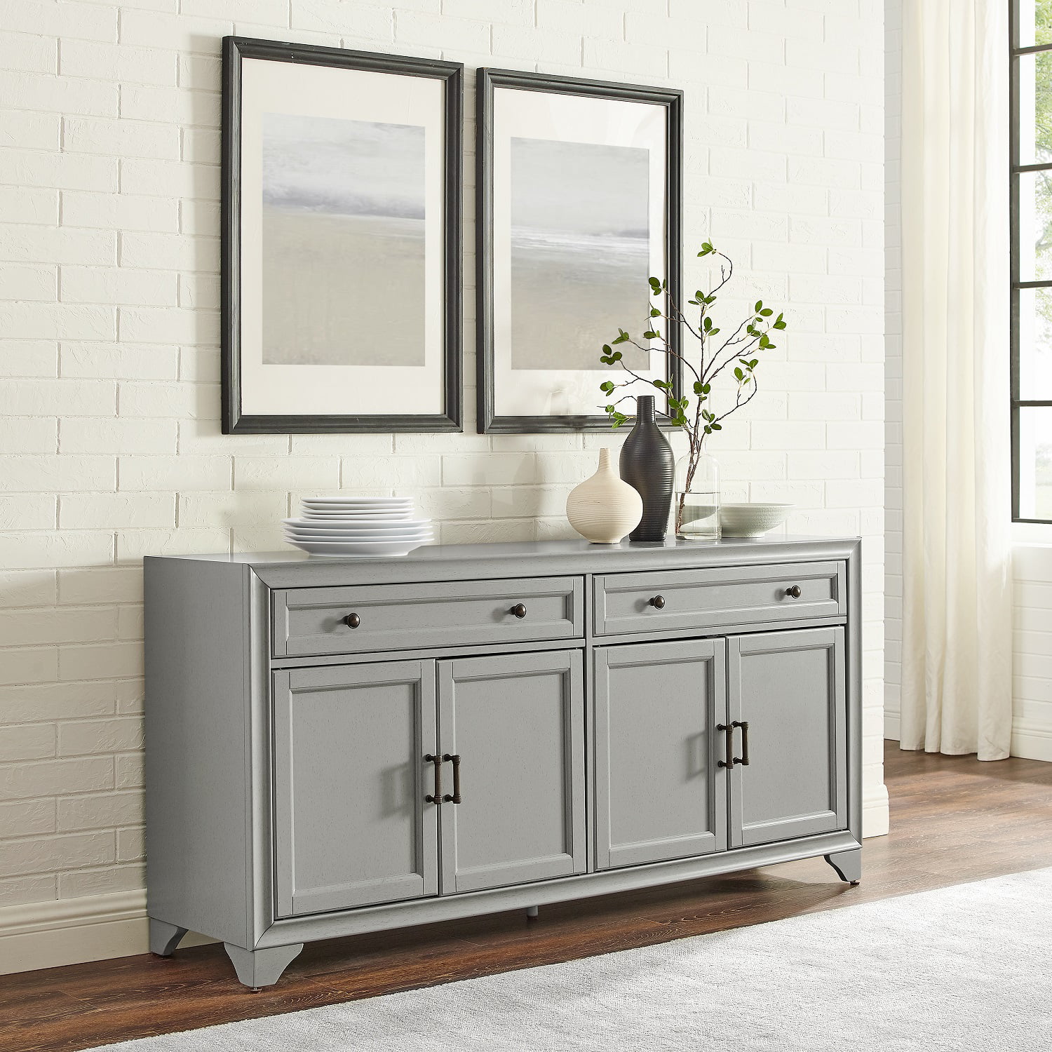 Crosley Tara Sideboard Distressed Gray