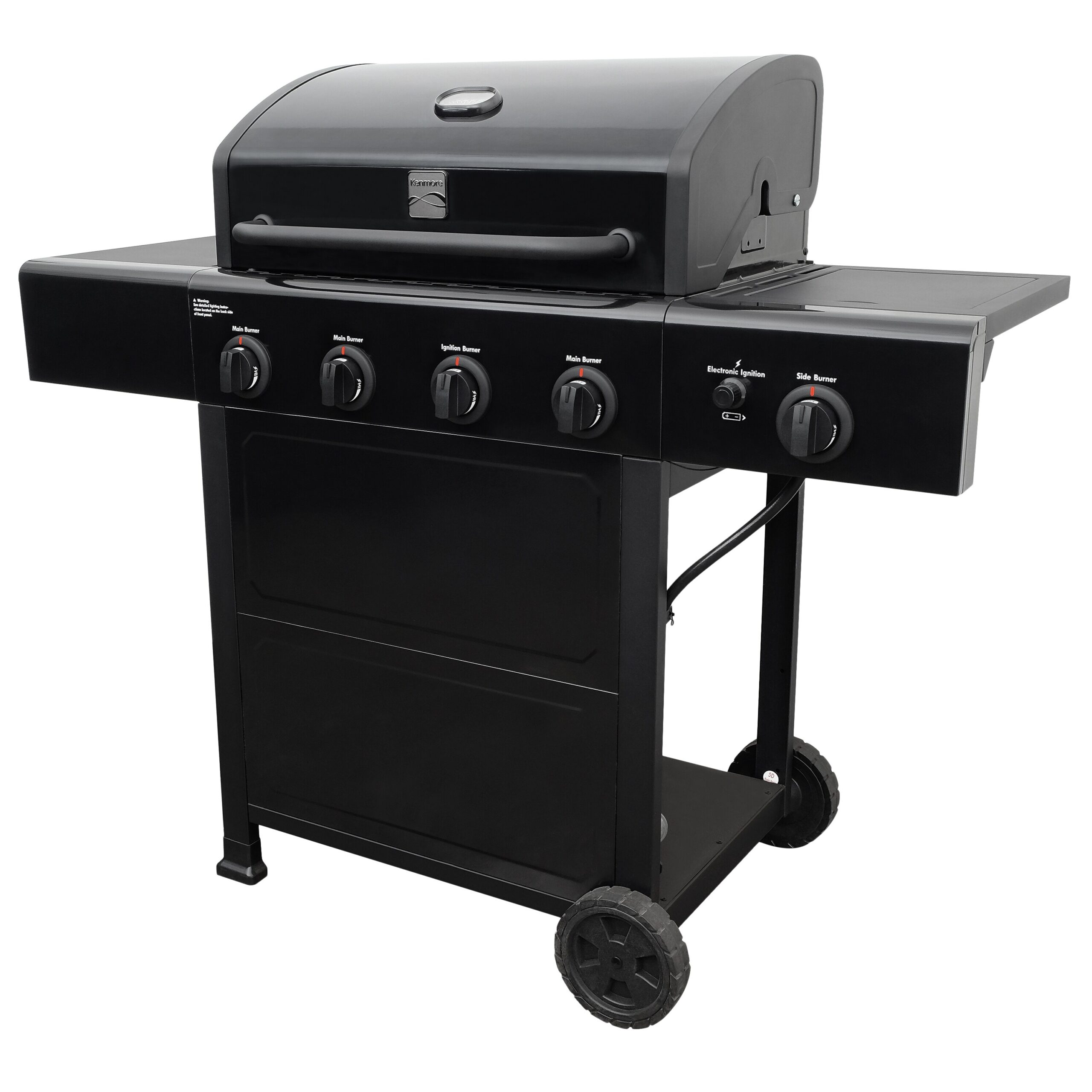 Kenmore Black 4-Burner Liquid Propane Gas Grill with 1 Side Burner