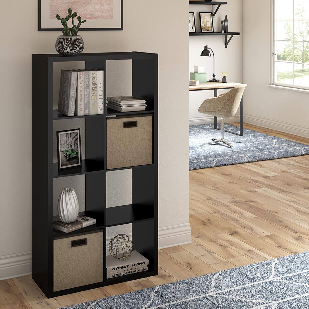 ClosetMaid 4587 57.95 in. H x 29.84 in. W x 13.50 in. D Black Wood Large 8- Cube Organizer