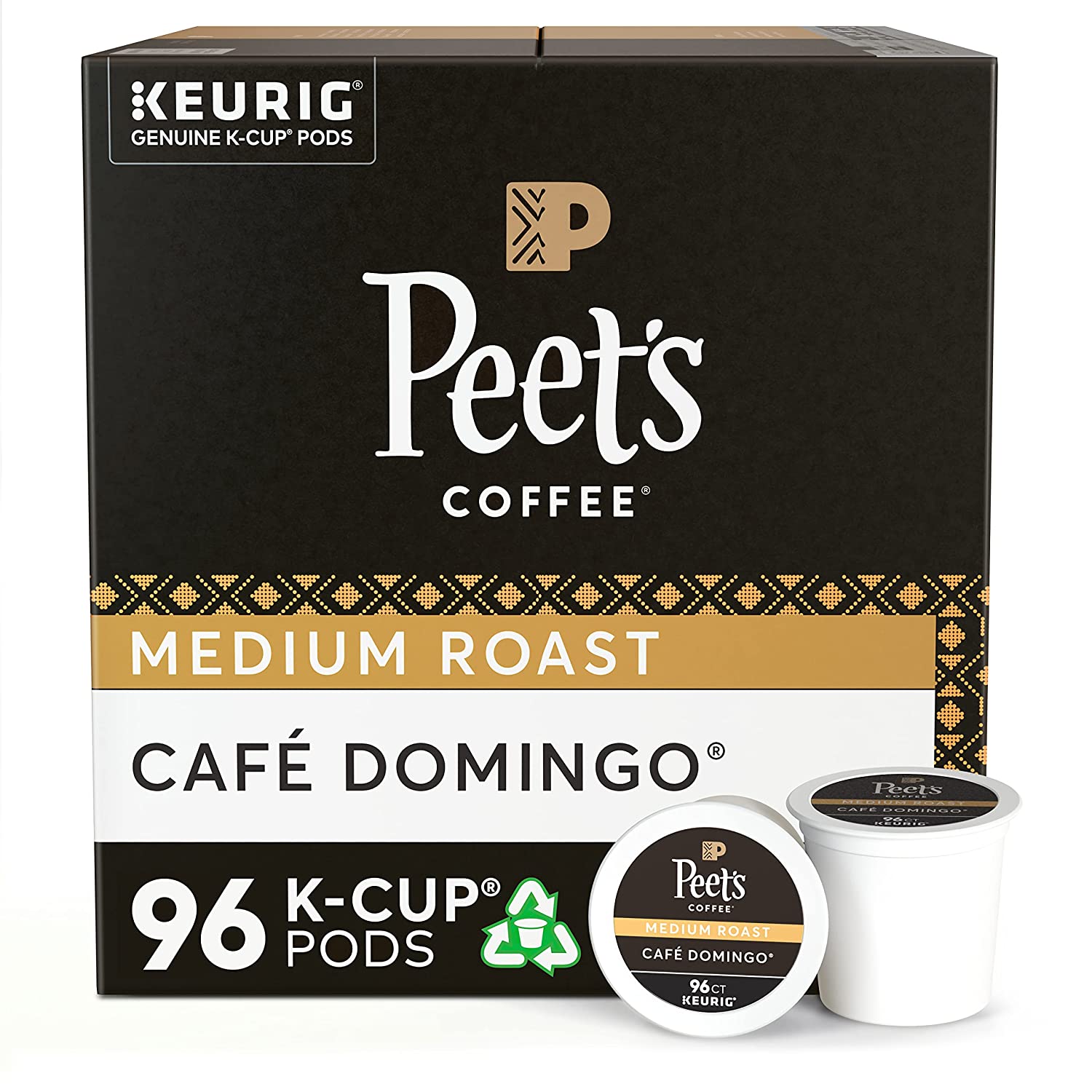 Peet-s Coffee. Medium Roast K-Cup Pods for Keurig Brewers - Café Domingo 96 Count. 24 K-Cup(Pack of 4)
