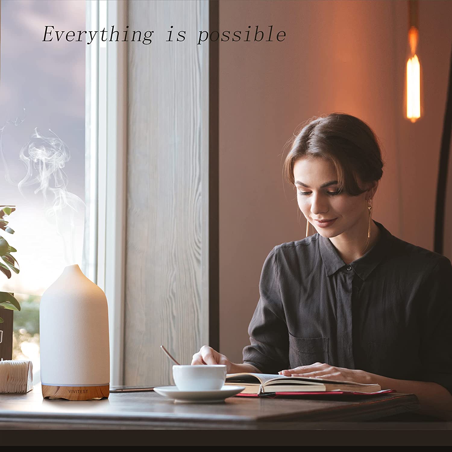 VIVITEST Aromatherapy Diffuser.Ceramic Ultrasonic Essential Oil Diffuser for Aromatherapy (250ML)