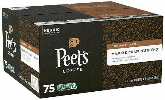 Peet-s Coffee Major Dickason-s Blend K-Cups. Dark Roast (75 ct.)