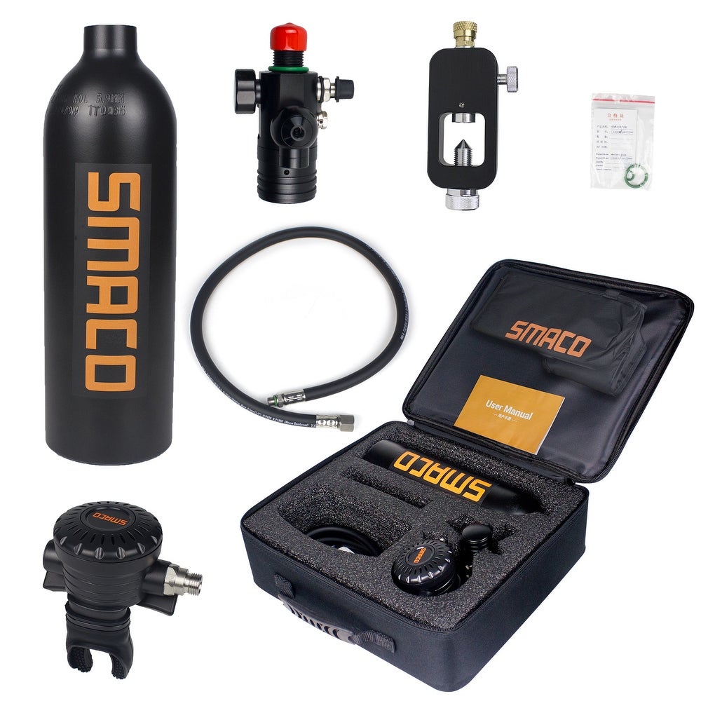 SMACO 1L Mini Scuba Diving Equipment Oxygen Cylinder Air Tank Oxygen Tank Set Kit