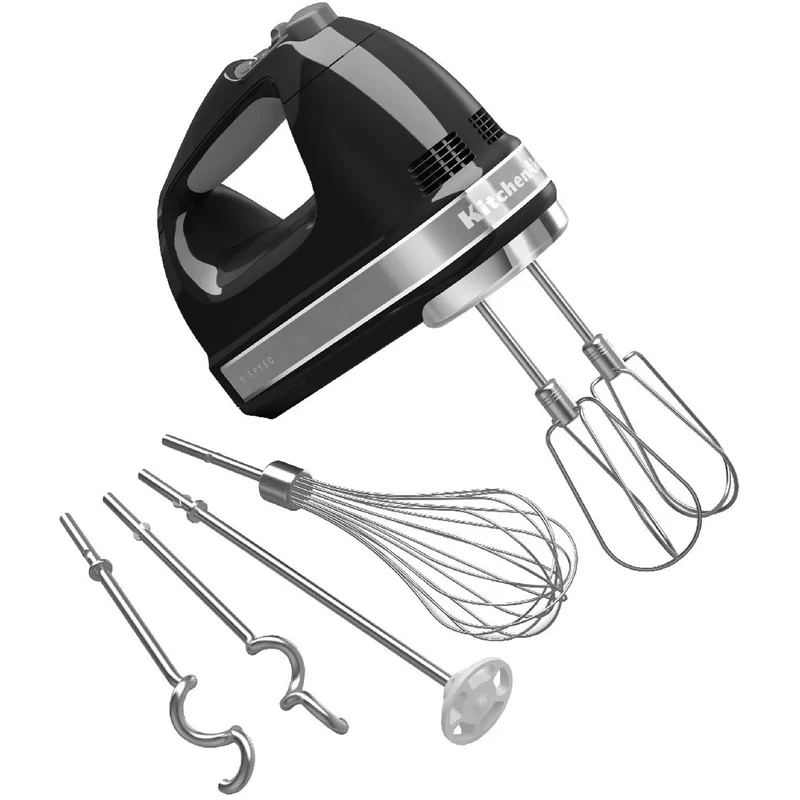 KitchenAid KHM926OB 9-Speed Digital Hand Mixer with Turbo Beater II Accessories and Pro Whisk - Onyx Black