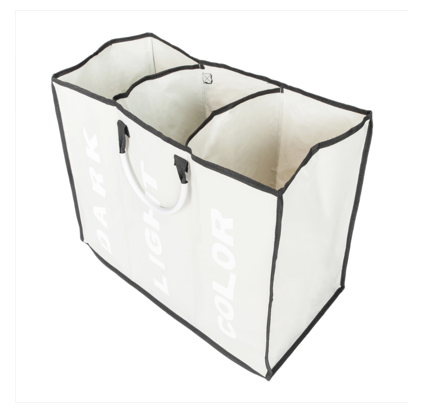 DISCOUNTTODAY  Laundry Basket 3 Sections with Handles Large Dirty Clothes Hamper Foldable Bag Bin Organizer Large Capacity Foldable Waterproof Laundry Basket for Dirty Clothes Storage (GR567)