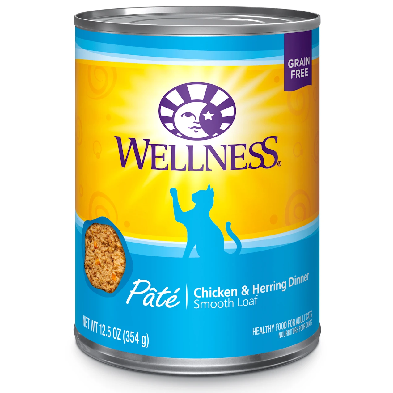 Wellness Complete Health Natural Grain Free Chicken & Herring Pate Wet Cat Food. 12.5 oz.. Case of 12