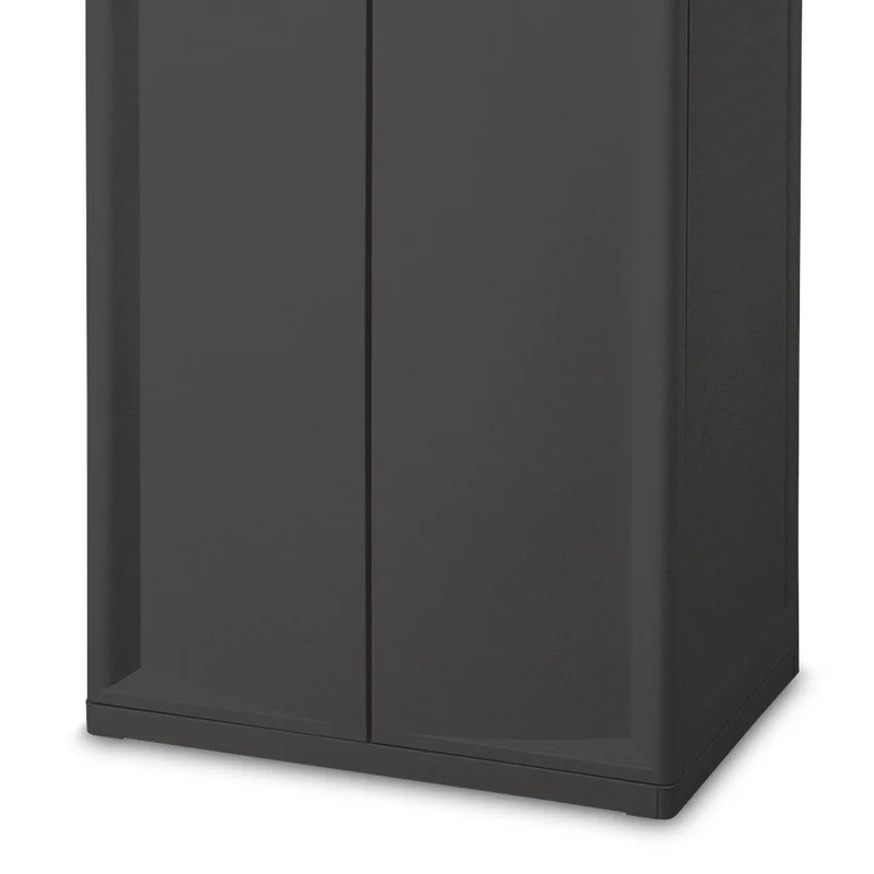 Sterilite 25.6 in. x 69.4 in. x 18.9 in. Adjustable 4-Shelf Storage Cabinet with Doors. Gray (2-Pack. 1-Piece)