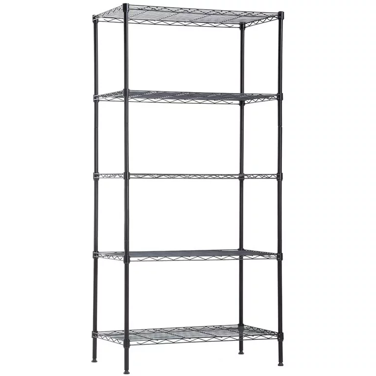 BestMassage Heavy Duty 24″W x 14″D x 60″H 5-Shelf Metal Freestanding Shelves. Black
