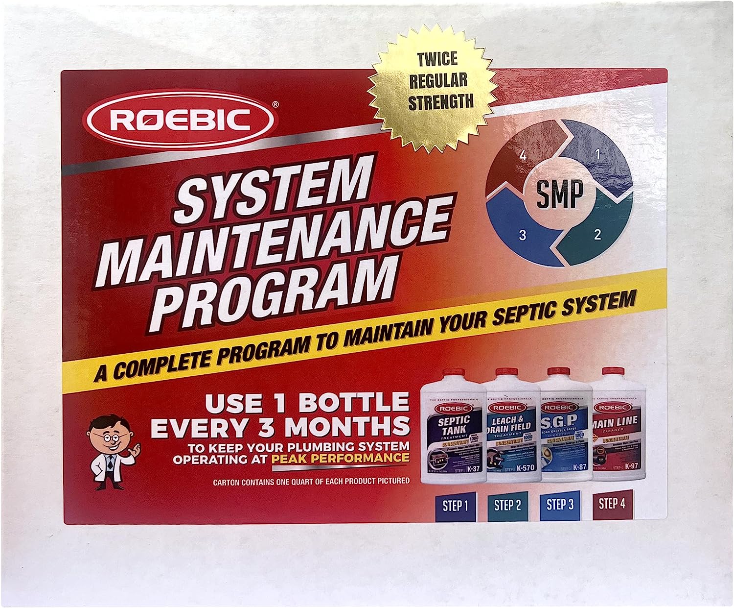 Roebic SMP-1000-PAK-1. Complete Septic System Maintenance Kit. pack of 1. 4 Quarts