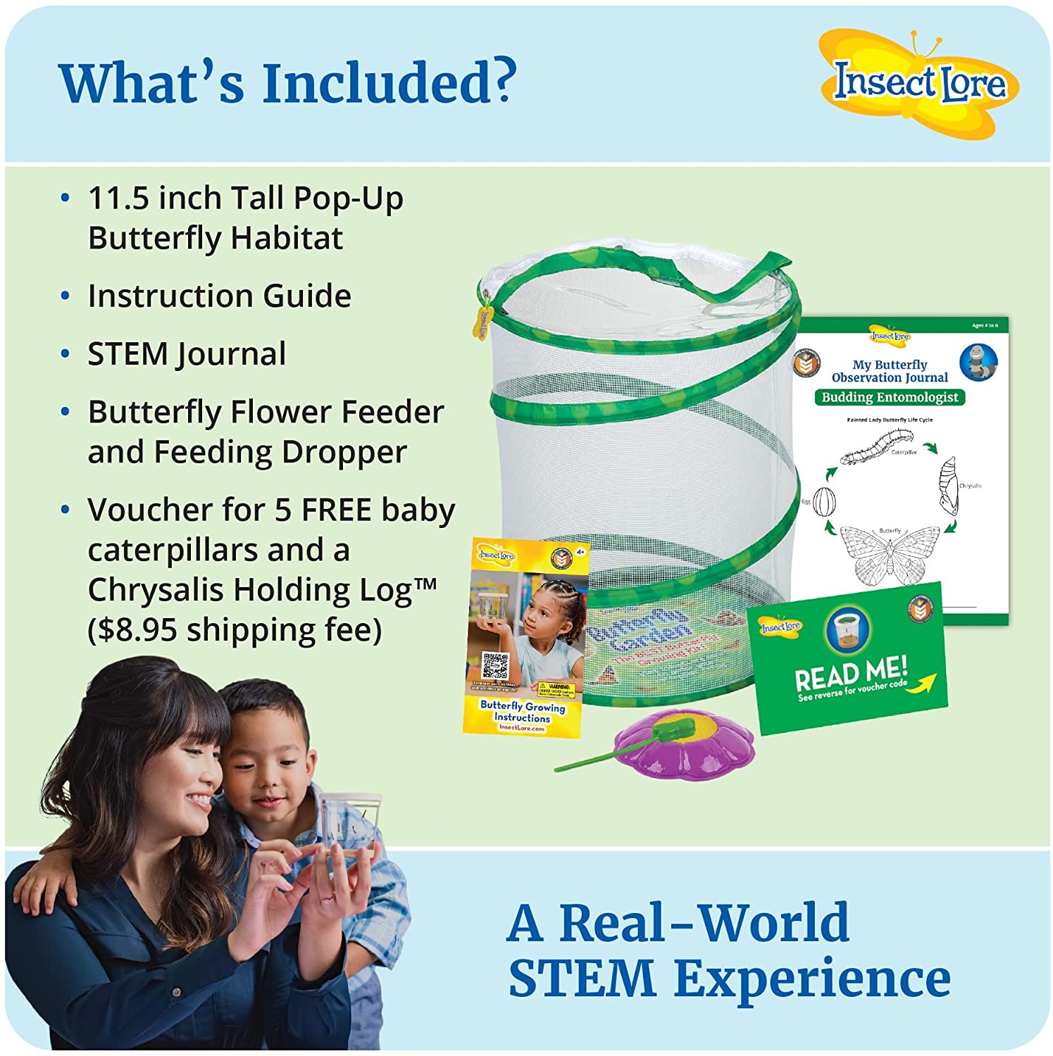 Insect Lore - Butterfly Growing Kit - With Voucher to Redeem Caterpillars Later