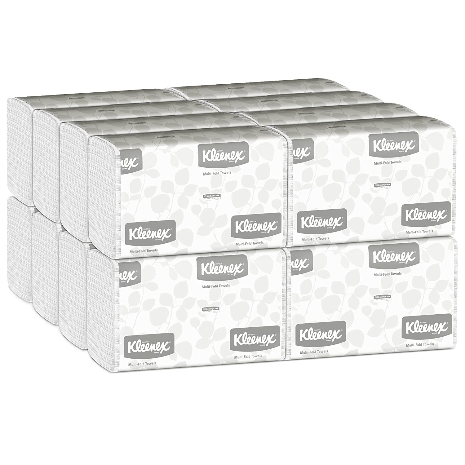 Kleenex Multifold Paper Towels (01890). White. 16 Packs / Case. 150 Tri Fold Paper Towels / Pack. 2.400 Towels / Case
