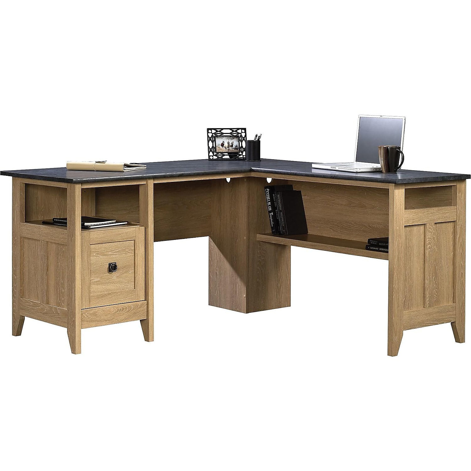 Sauder August Hill L-Desk. Dover Oak