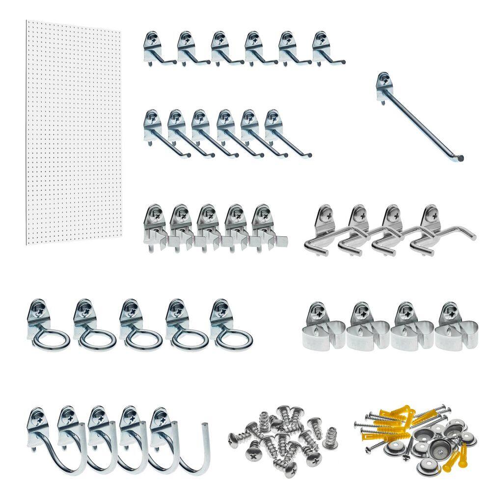 Triton Products PEG36-WHT 24 in. H x 42 in. W Pegboard 1-Pack White High-Density Fiberboard Kit with 36 Hooks
