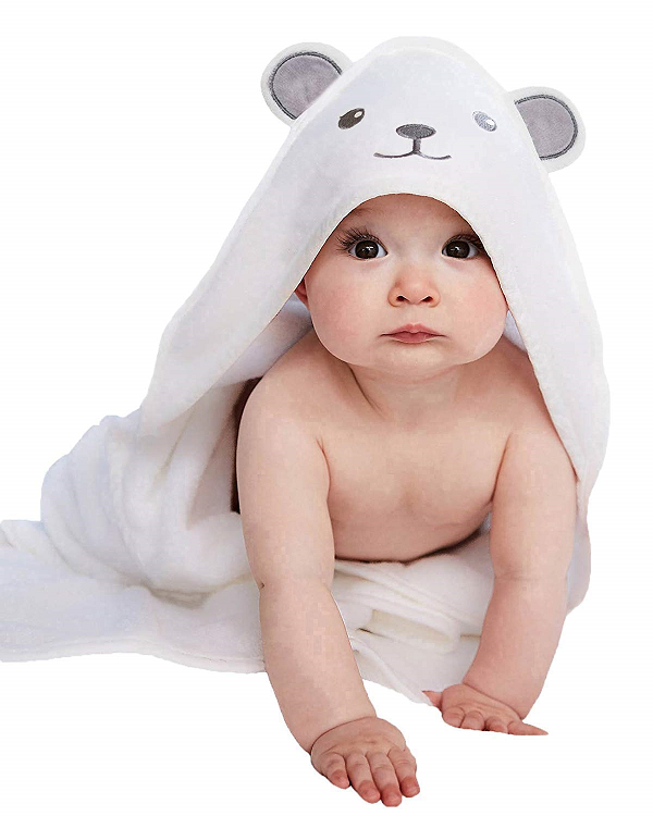Bamboo Hooded Baby Towel - Softest Hooded Bath Towel with Bear Ears for Babie