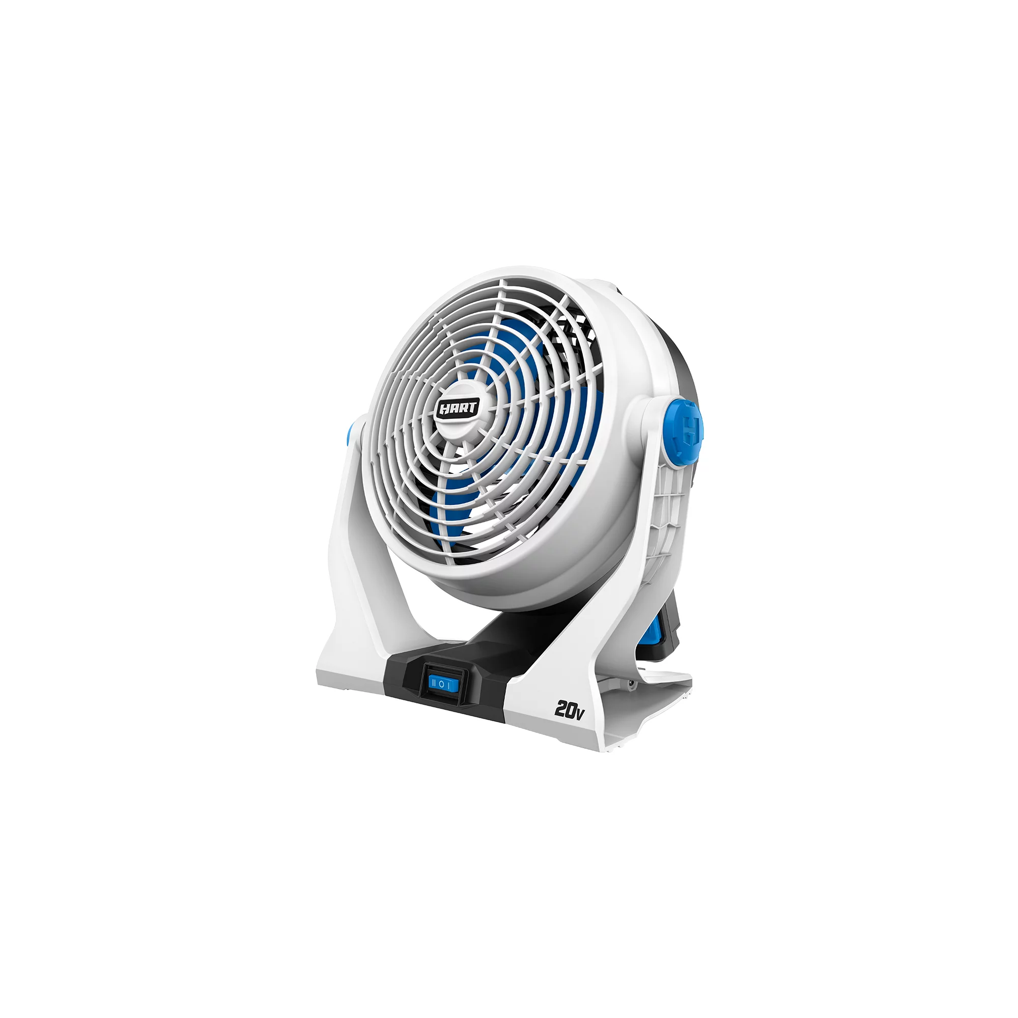 HART 7.5″ 2 speed Table Fan with Cordless Lithium Ion Battery. HPCF01B. White