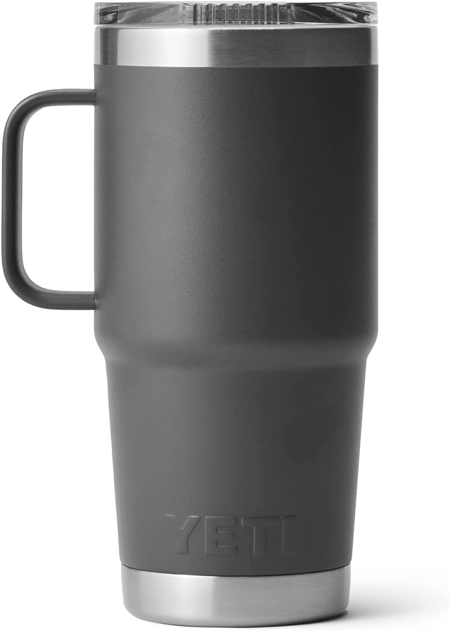 YETI Rambler 20 oz Travel Mug. Stainless Steel. Vacuum Insulated with Stronghold Lid. Charcoal