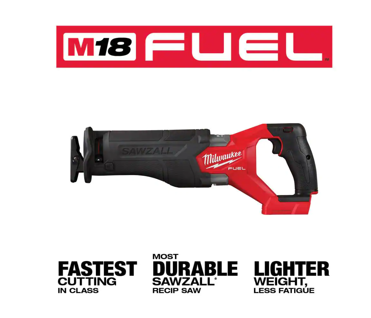 Milwaukee 2821-20 M18 FUEL GEN-2 18V Lithium-Ion Brushless Cordless SAWZALL Reciprocating Saw (Tool-Only)