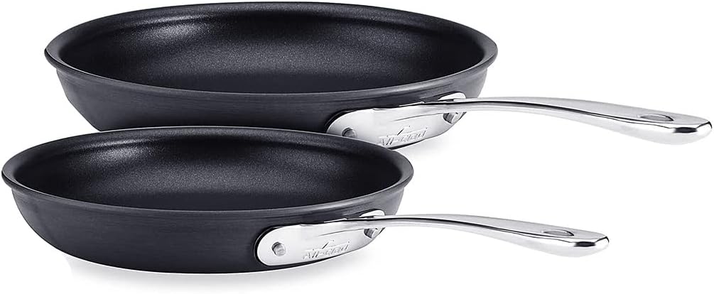 All-Clad HA1 Hard Anodized Nonstick 2 Piece Fry Pan Set 8. 10 Inch Induction Pots and Pans. Cookware Black