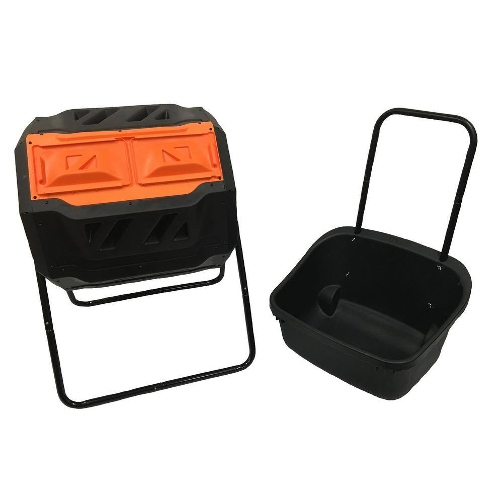 Bigbigmart GEN-C42-CSC 42 Gal. Dual Compost Tumbler with Cart. 141 oz. 16 in. Steel Compost Sifter and 1.85 Gal. Kitchen Caddie with Corn Bags