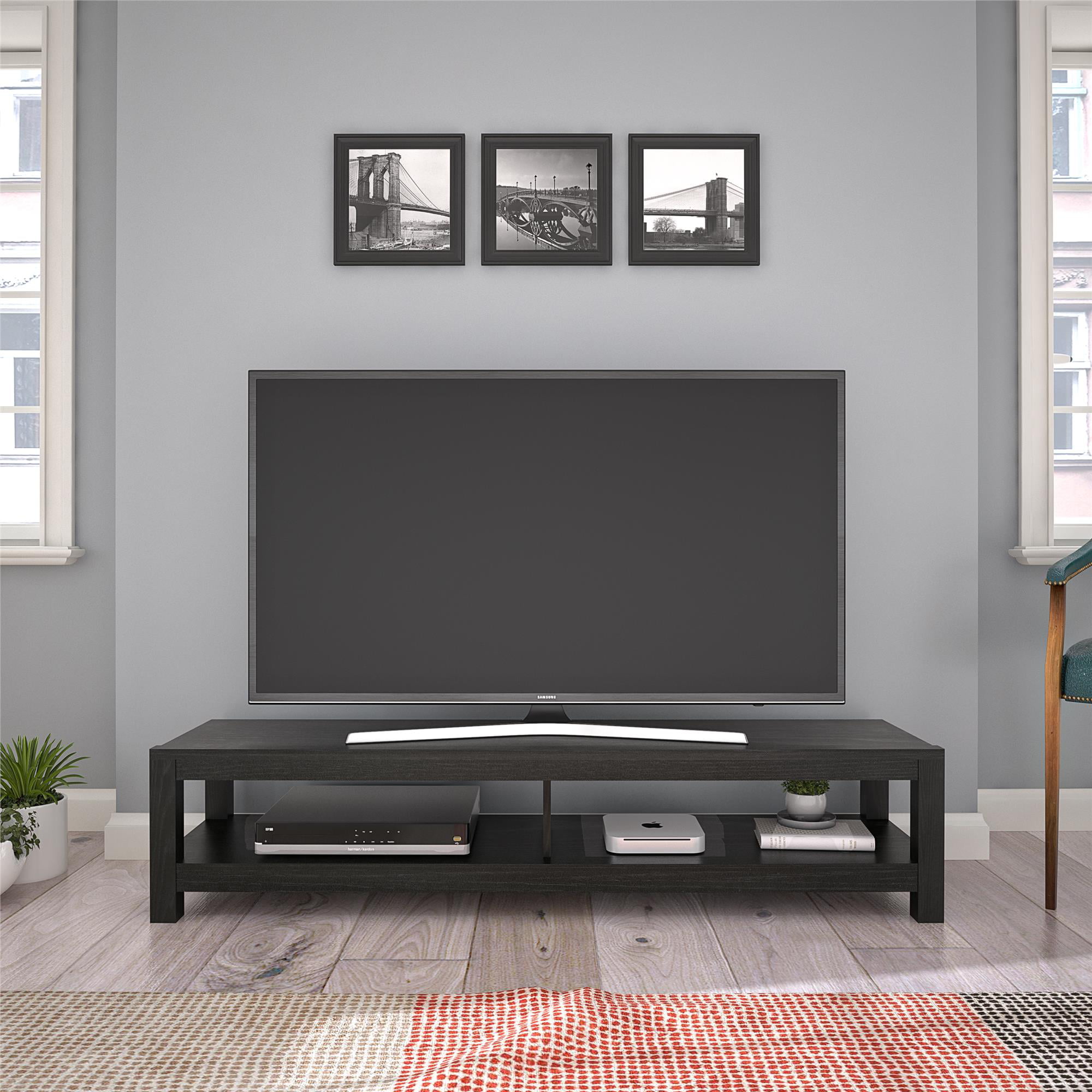 Mainstays Parsons TV Stand for TVs up to 65″. Black Oak
