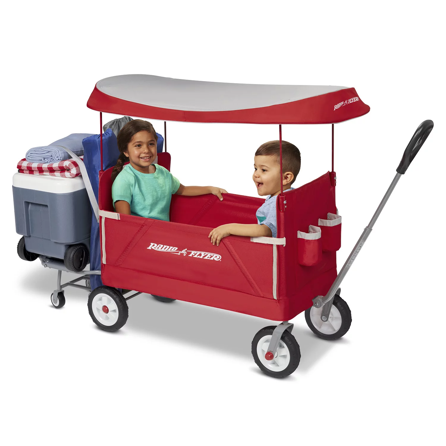 Radio Flyer. 3-in-1 Tailgater Wagon with Canopy. Folding Wagon. Red
