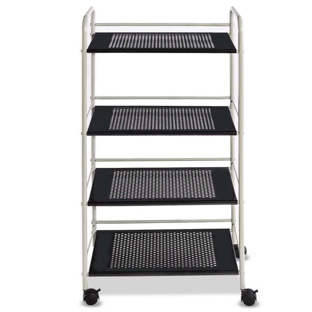 Boyel Living HYSN-56829 4-Shelf Rolling Cart Storage Display Rack with Four wheels