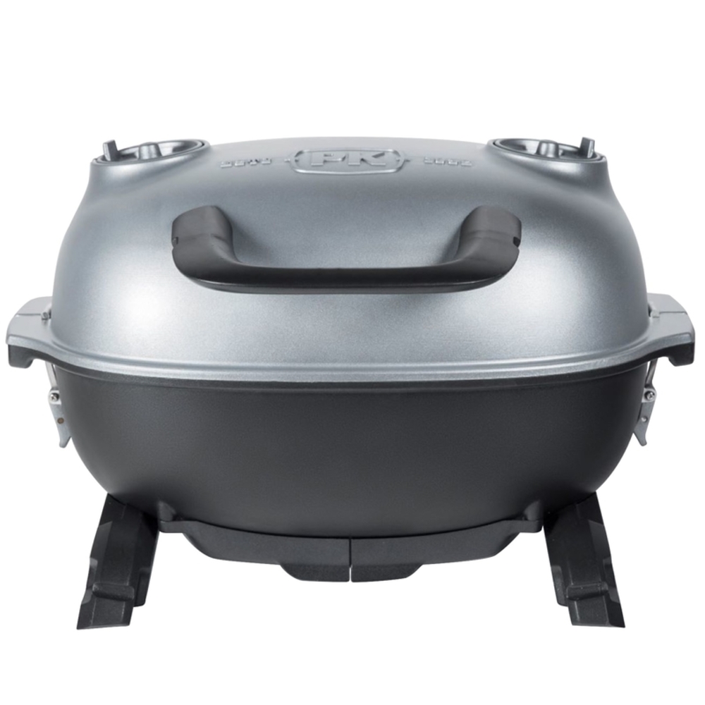 Portable Kitchen PK PKGO Charcoal Grill and Smoker Silver