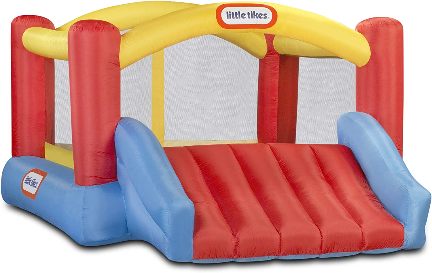 Little Tikes Jump ‘n Slide Inflatable Bouncer Includes Heavy Duty Blower With GFCI. Stakes. Repair Patches. And Storage Bag. for Kids Ages 3-8 Years