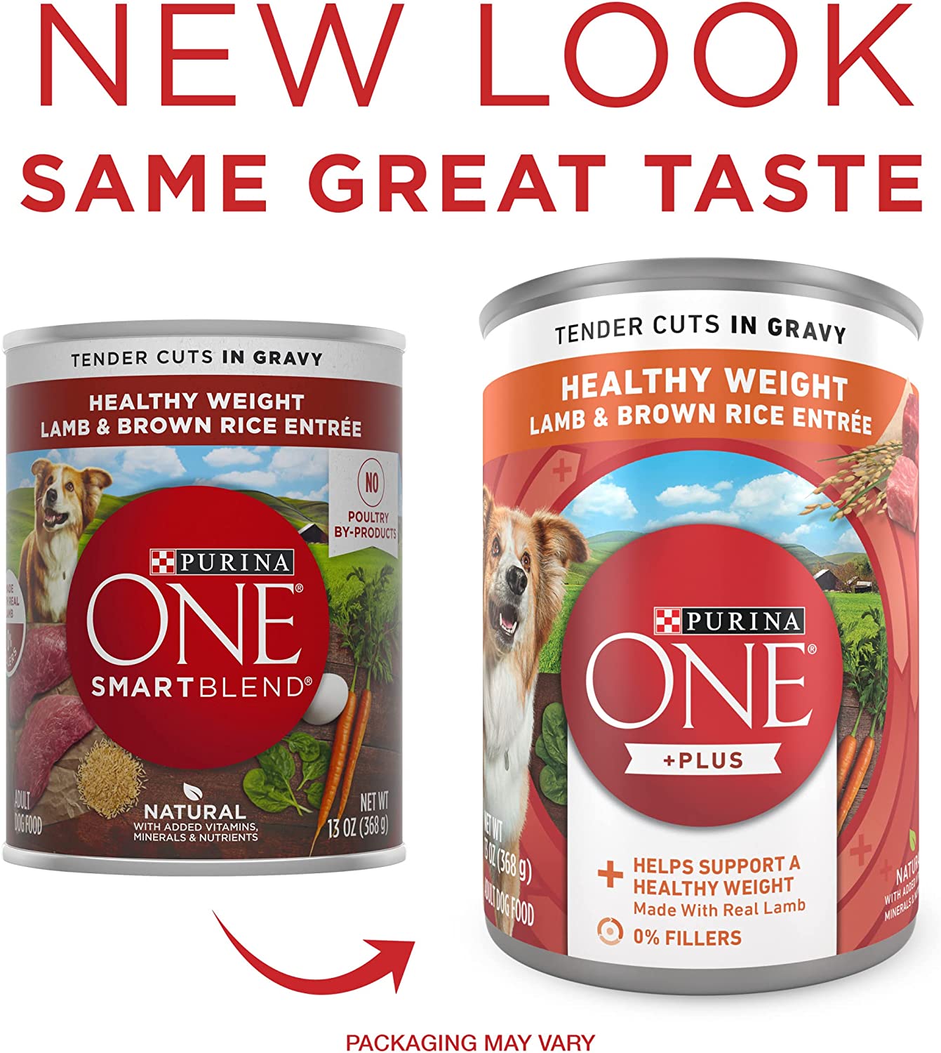 Purina ONE SmartBlend Natural Healthy Weight in Gravy Lamb & Brown Rice Entree Formula Adult Dry Dog Food & Wet Dog Food 13 oz Cans(pack of 12)