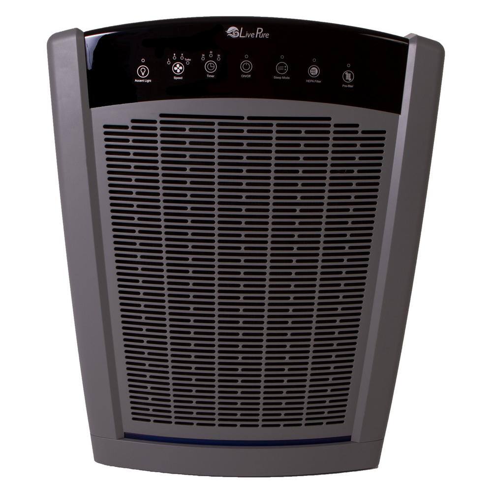 LivePure LP550TH-G Bali Multi-Room True HEPA Console Air Purifier. Graphite