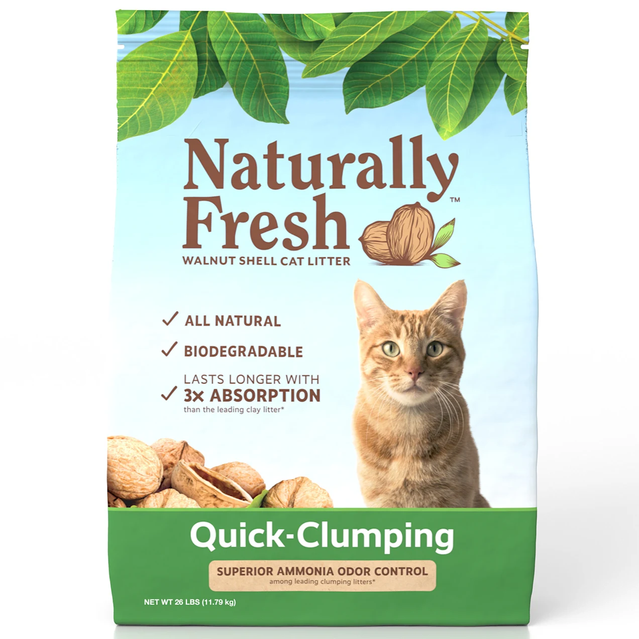 Naturally Fresh Quick-Clumping Natural Walnut Cat Litter. 26 lbs.