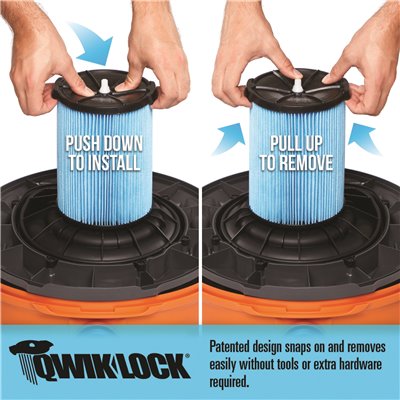 RIDGID HD1800 16 Gallon 6.5-Peak HP NXT Wet/Dry Shop Vacuum with Cart. Fine Dust Filter. Hose. Accessories