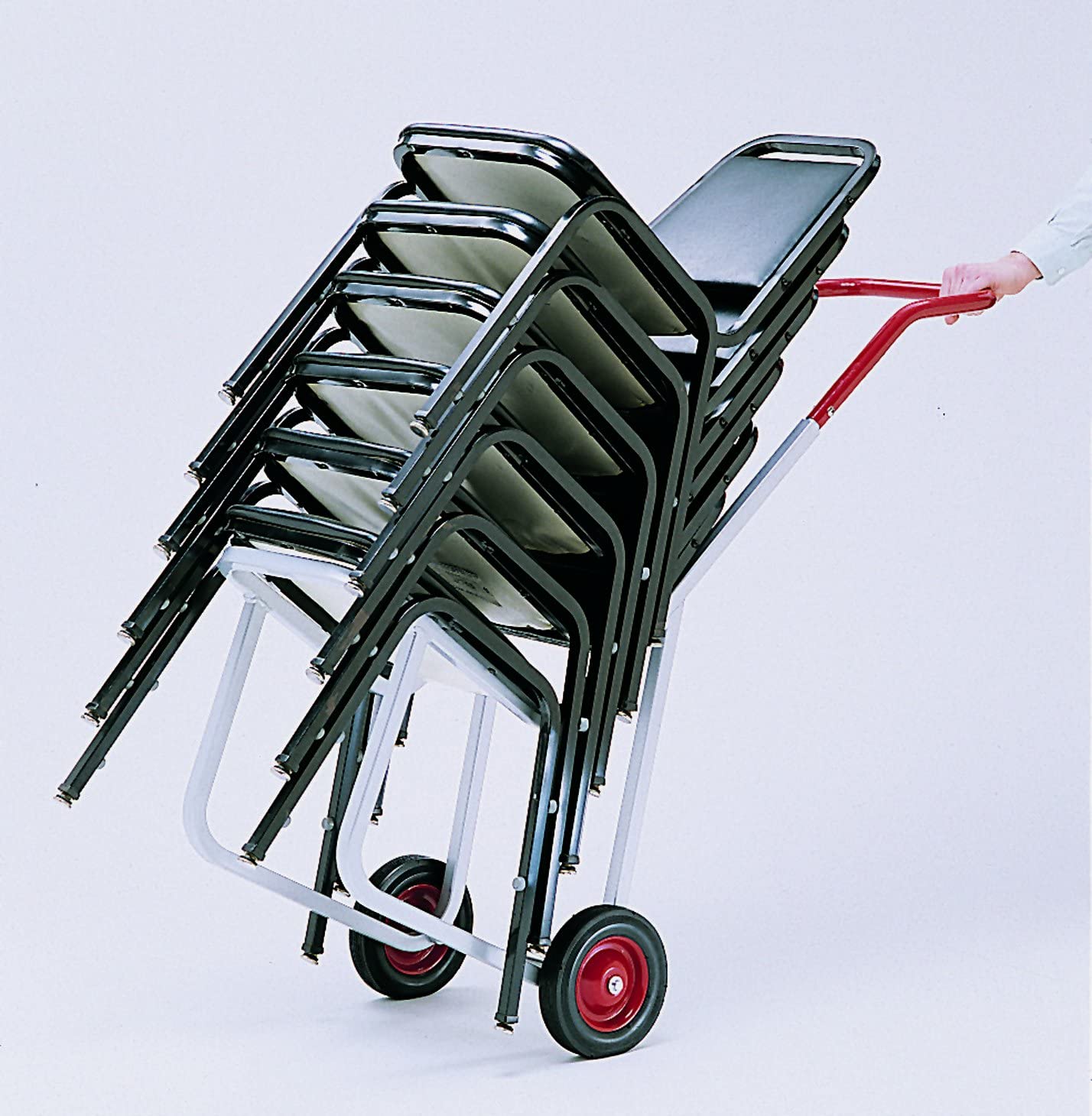 Raymond 500 Stacked Chair Dolly with 8″ x 1-3/4″ Skid-Resistant Rubber Wheel. 240 lbs Capacity. 14-1/2″ Width x 48″ Height x 33-1/2″ Depth