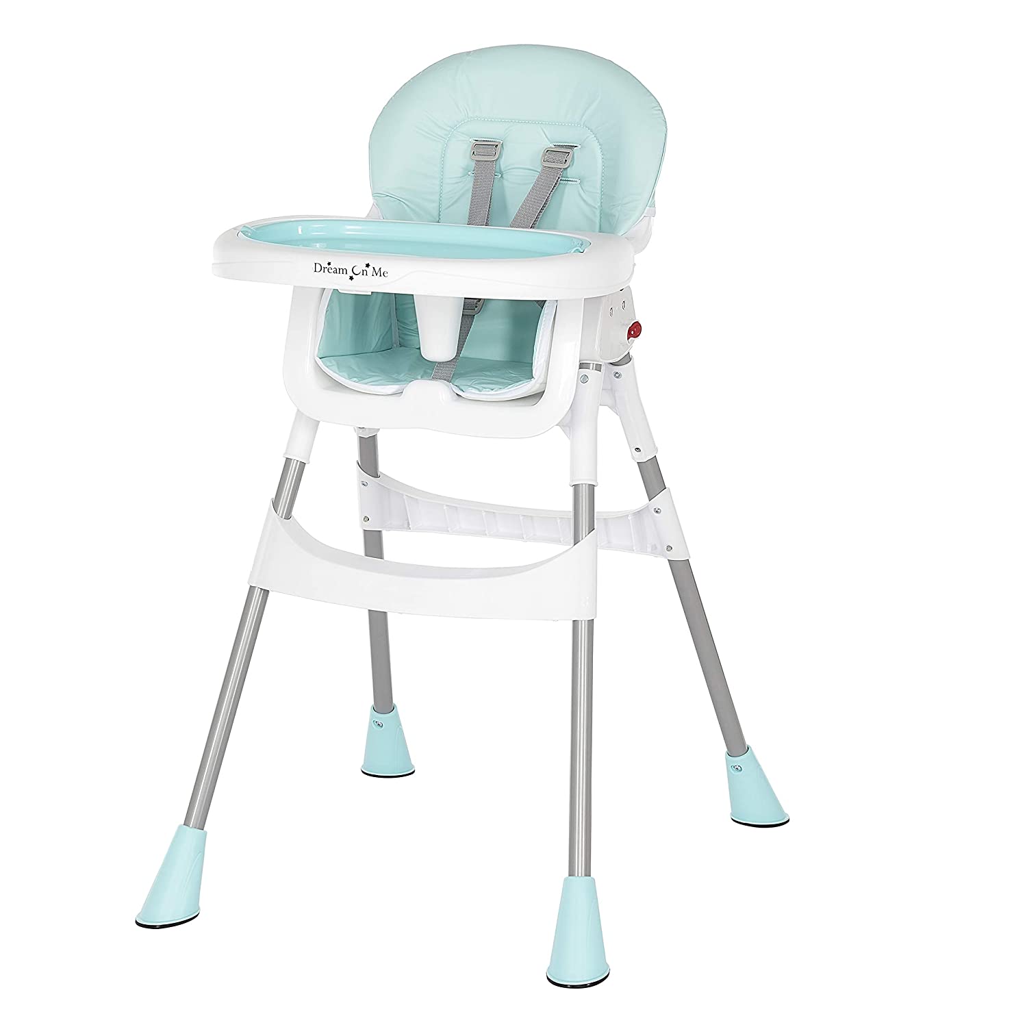 Dream On Me Portable 2-in-1 Tabletalk High Chair. Convertible Compact High Chair. Light Weight Portable Highchair. Aqua