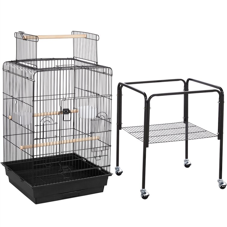 Gabbert 53.5” Iron Play Top Floor Bird Cage with Wheels