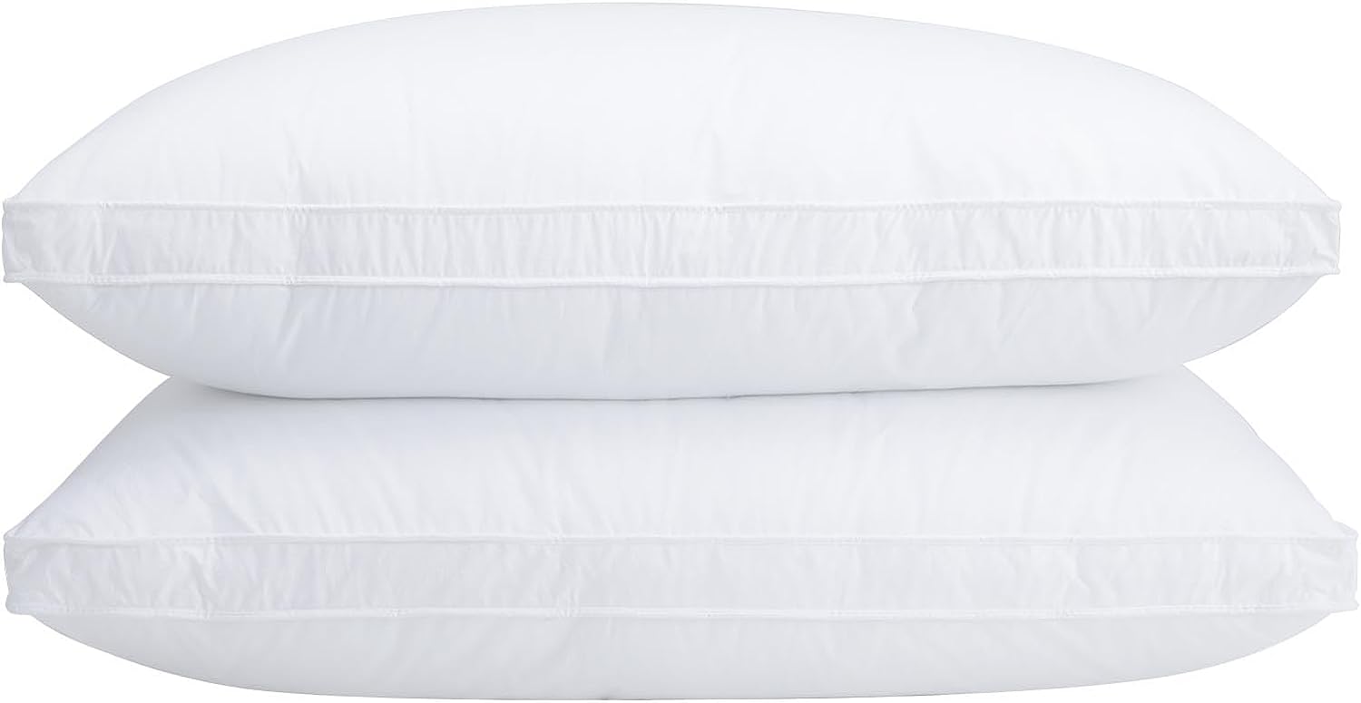 Vendare Goose Feather Down Pillow. Bed Pillows for Sleeping. Feather Pillows Queen Size Set of 2. Hotel Collection Pillows for Side and Back Stomach Sleeper