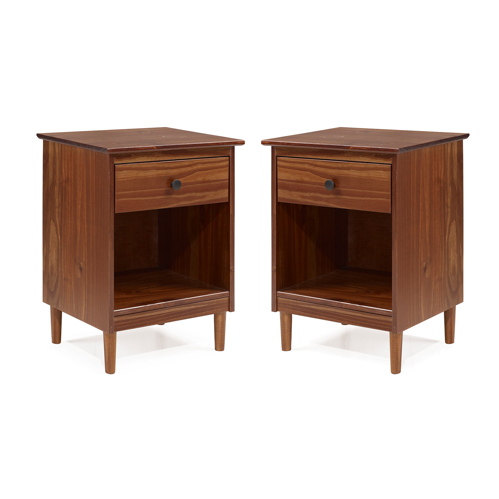 Bellamy Studios Wright Mid-Century Nightstand. Walnut. Set of 2