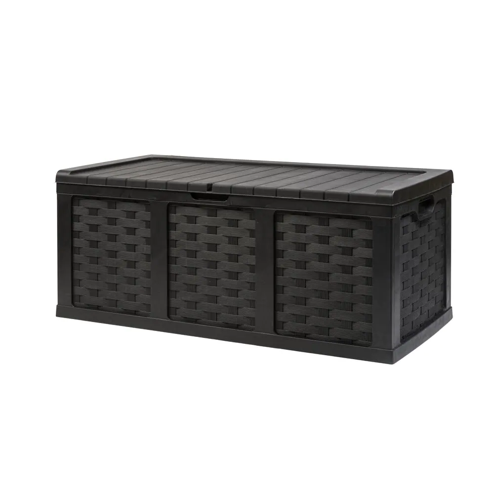 Starplast 66811 153 Gallon Plastic Deck Box. Black