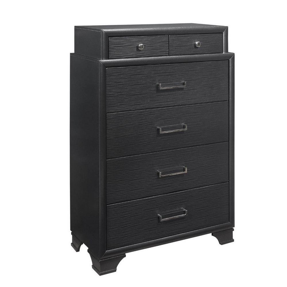 HomeRoots  Amelia Grey 6-Drawer Chest of-Drawers ( 17 in. W x 53 in. H)