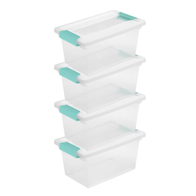Sterilite 64 Qt Latching Storage Tote Box (6 Pack) Medium Clip Box (4 Pack)