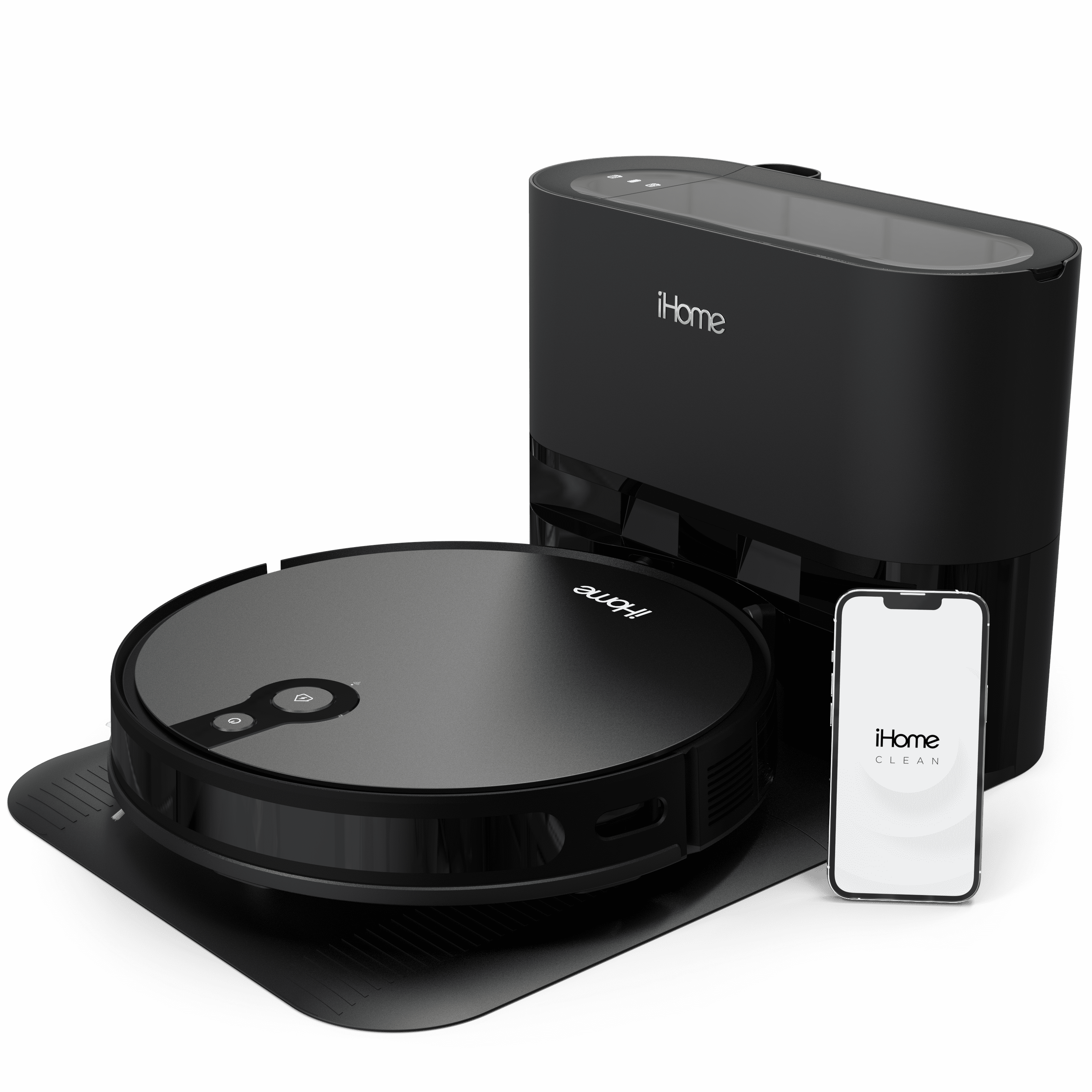 iHome AutoVac Eclipse Pro Robot Vacuum with Auto Empty Base and Mapping Technology. 2200pa Ultra Strong Suction Power. 120 Minute Runtime. Holds Weeks of Debris. App Connectivity