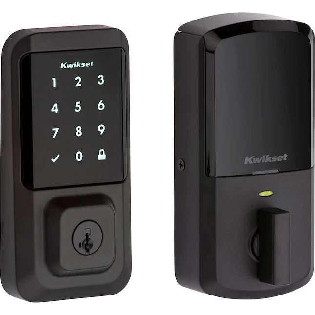 Kwikset  Halo Matte Black Wi-fi Compatibility Single Cylinder Electronic Deadbolt Lighted Keypad Touchscreen