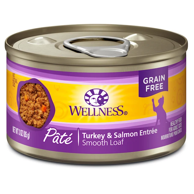Wellness Complete Health Natural Grain Free Turkey & Salmon Pate Wet Cat Food. 3 oz.. Case of 24