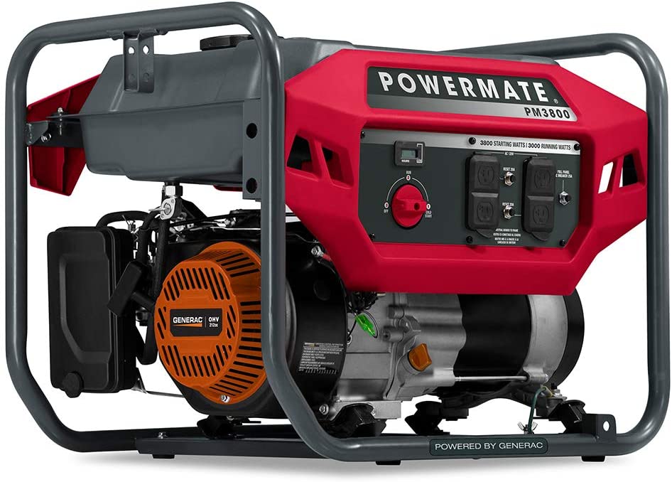 Powermate PM3800 49ST/CSA P0081100 Gas Generator 3800 Watt 49 ST. Red. Black