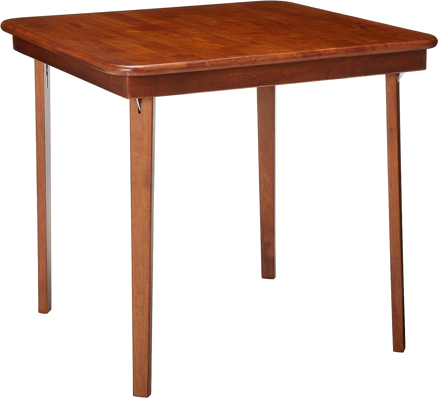 STAKMORE Straight Edge 32″ Square Folding Card Table. Cherry Finish