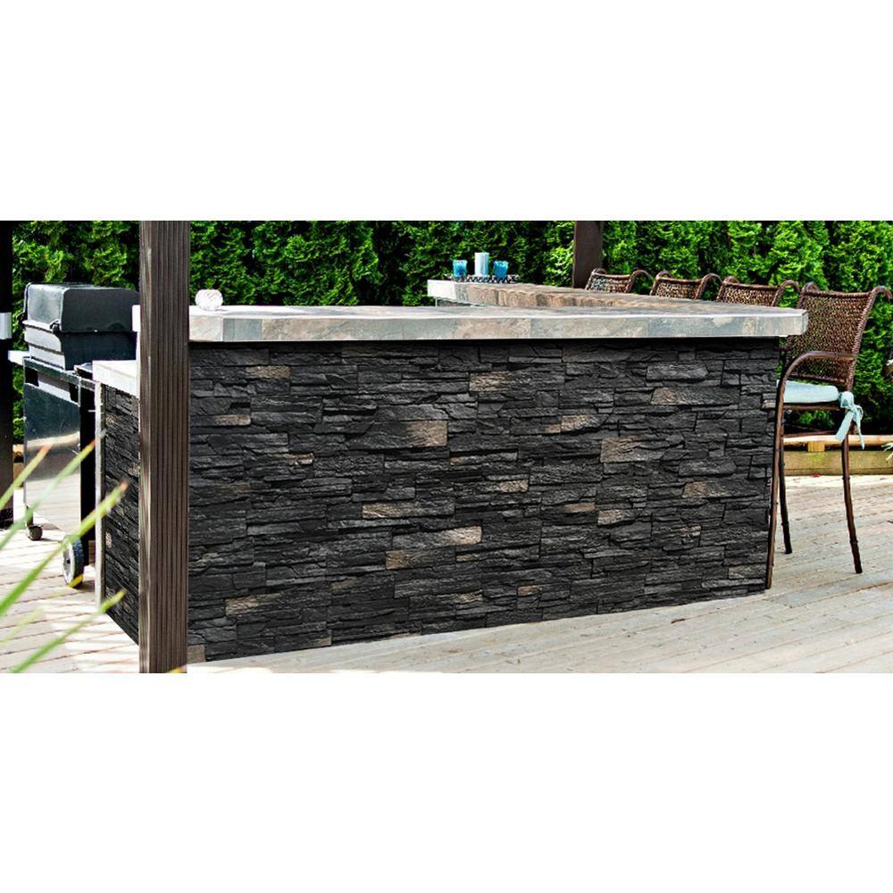 NextStone CLP-ANO-4 Country Ledgestone 15.5 in. x 43.5 in. Andean Onyx Faux Stone Siding Panel (4-Pack)