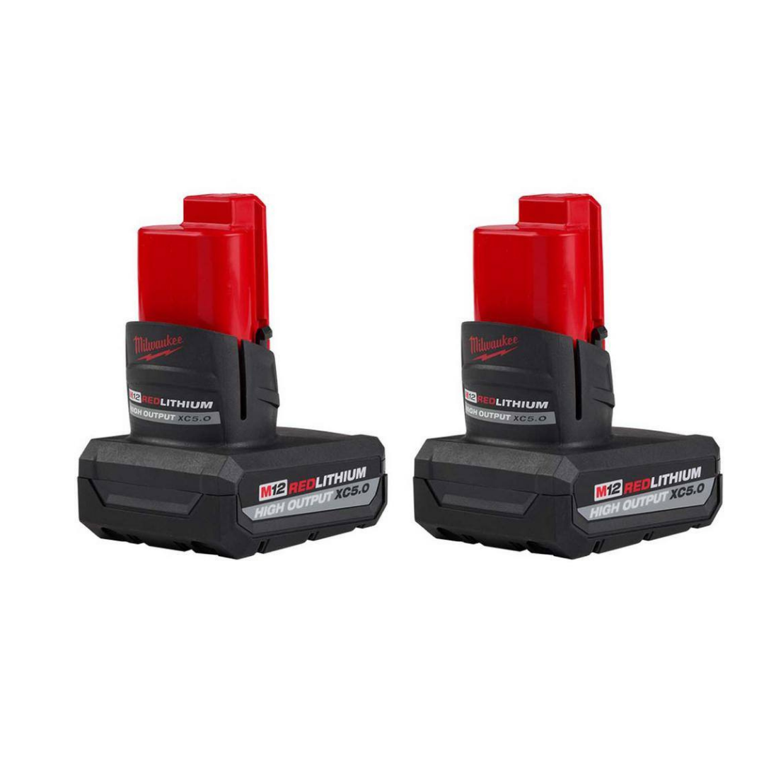 Milwaukee M12 12-Volt Lithium-Ion XC High Output 5 Ah Battery (2-Pack)