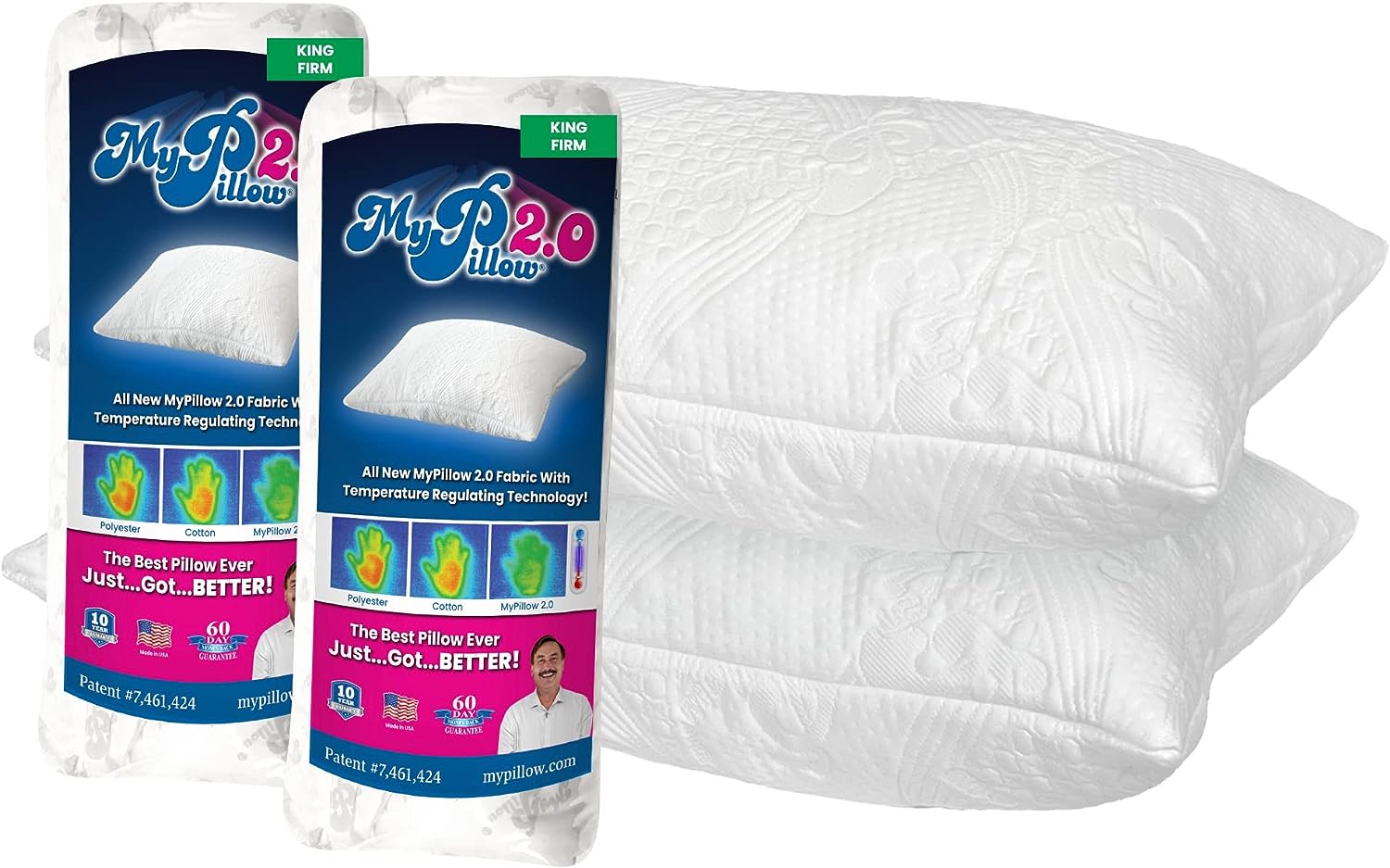 MyPillow 2.0 Cooling Bed Pillow. 2-Pack King Firm