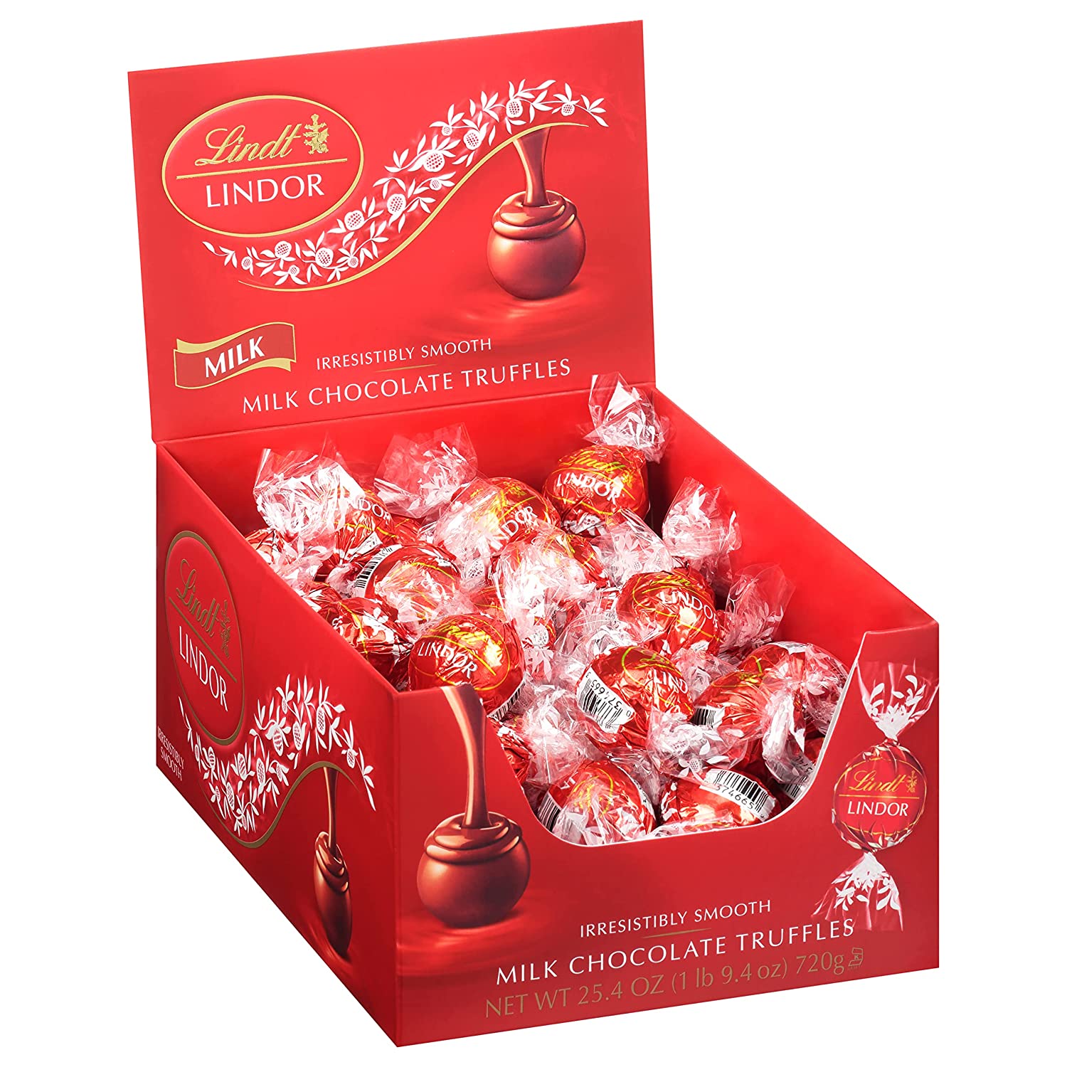 Lindt LINDOR Milk Chocolate Truffles. Milk Chocolate Candy with Smooth. 25.4 oz.